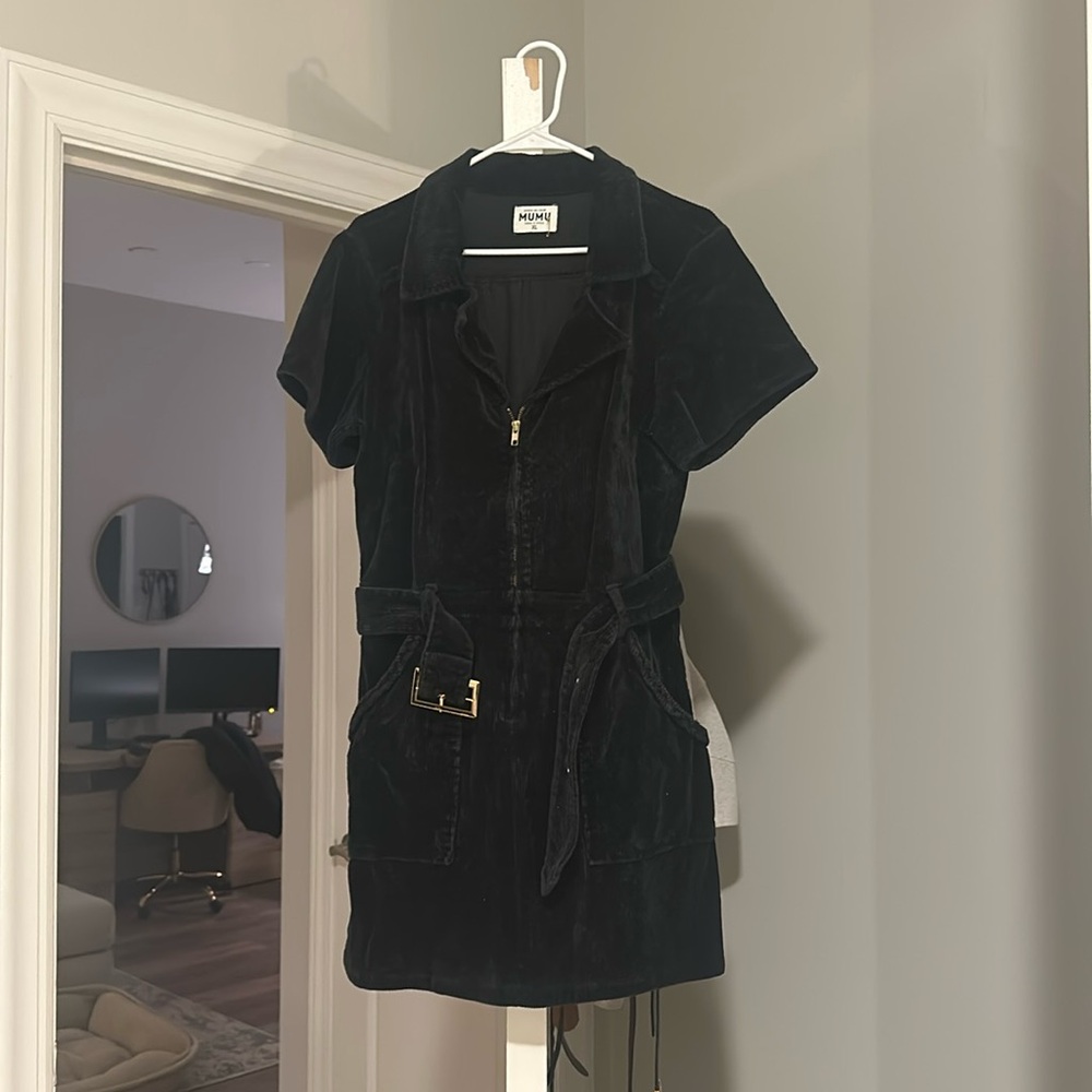 Show me your mumu black corduroy dress